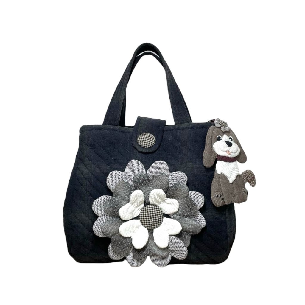 Luxurious 3D Flower Applique Handbag