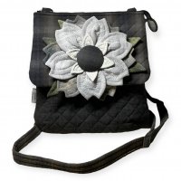 Intricate 3D Flower Applique Crossbody Bag