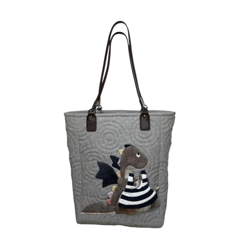 Adorable Dragon Applique Tote