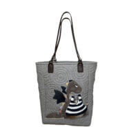 Adorable Dragon Applique Tote